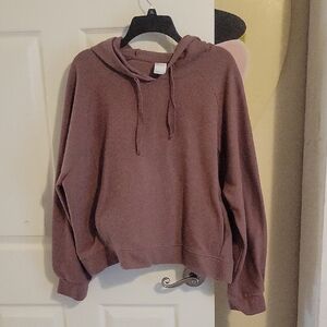 All in Motion Sz2X Chocolate Brown Drawstring Hoodie Front pockets